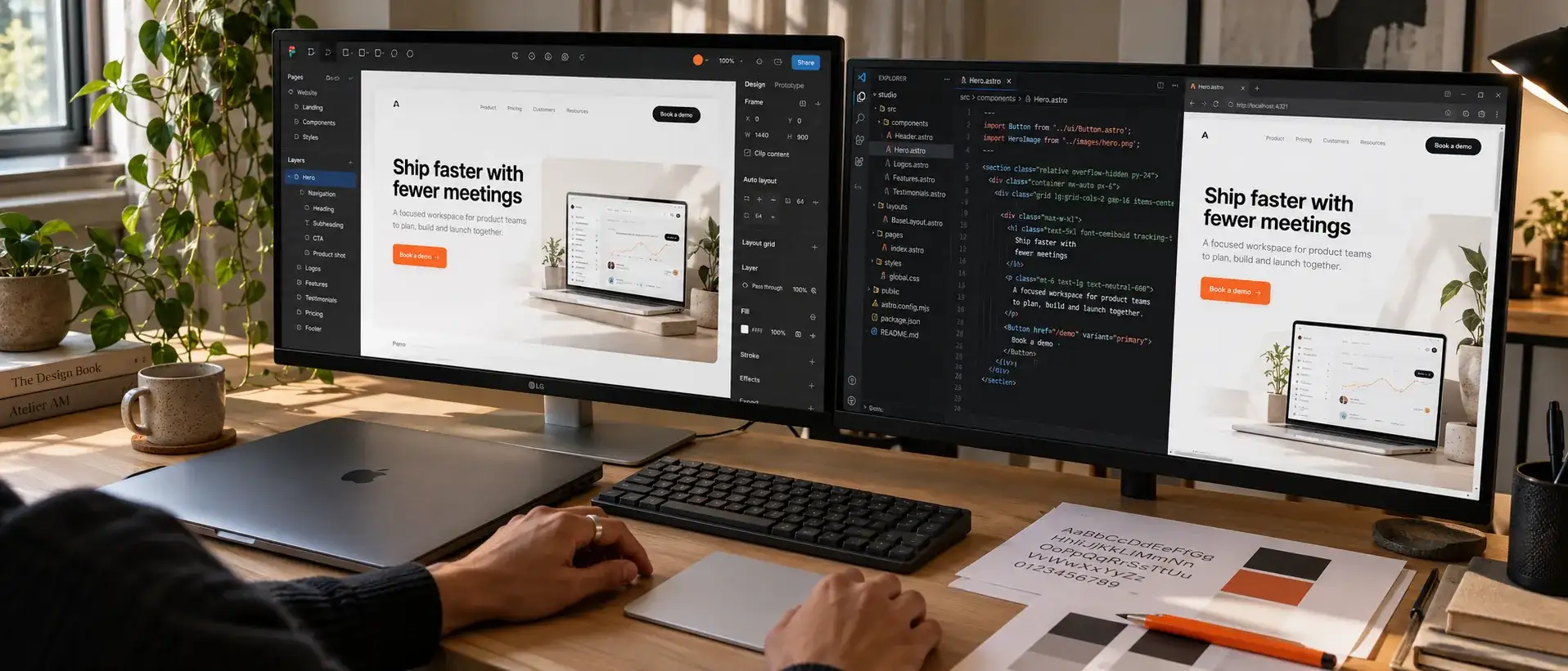 laptop showing a multi-page B2B marketing site